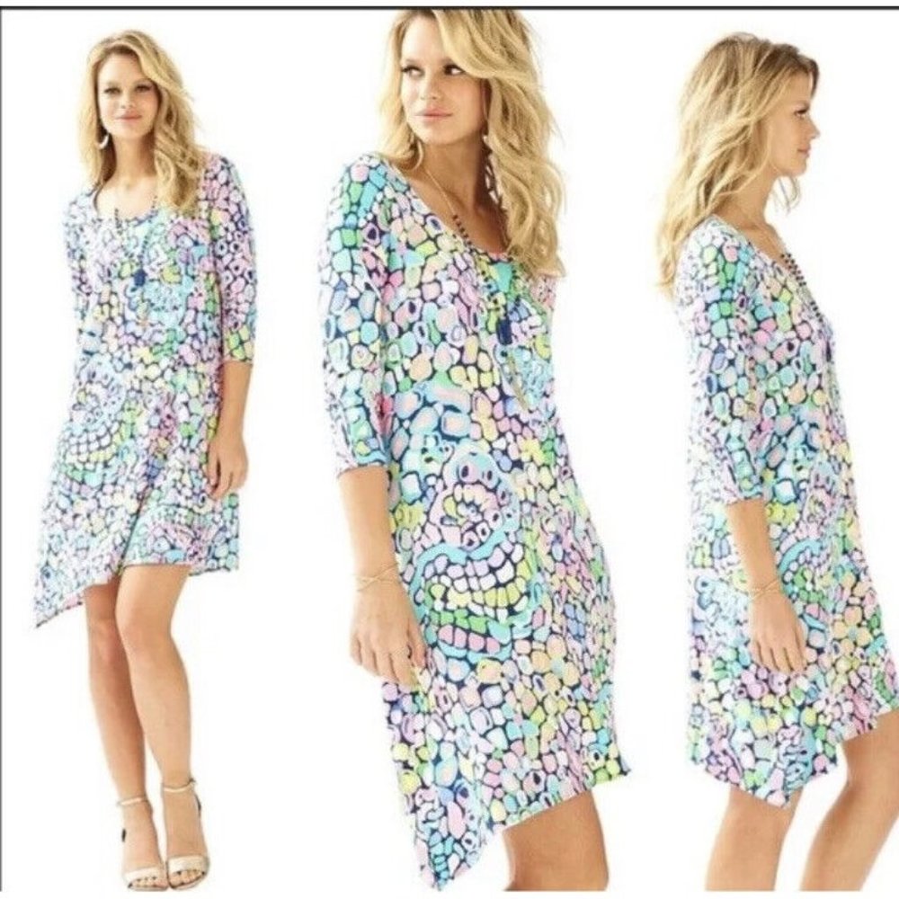 LILLY PULITZER Ariana Gypsy Jungle Print Swing Dress Small S Excellent RARE HTF
